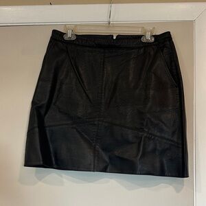 Zara Black Leather Skirt - Large
